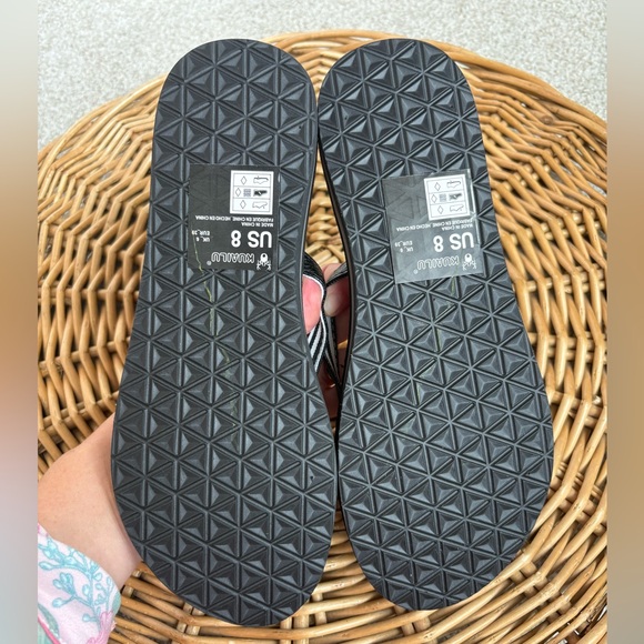 KuaiLu NEW Black Lightweight Yoga Mat Arch Support Flip Flops Size 8 - Picture 7 of 7